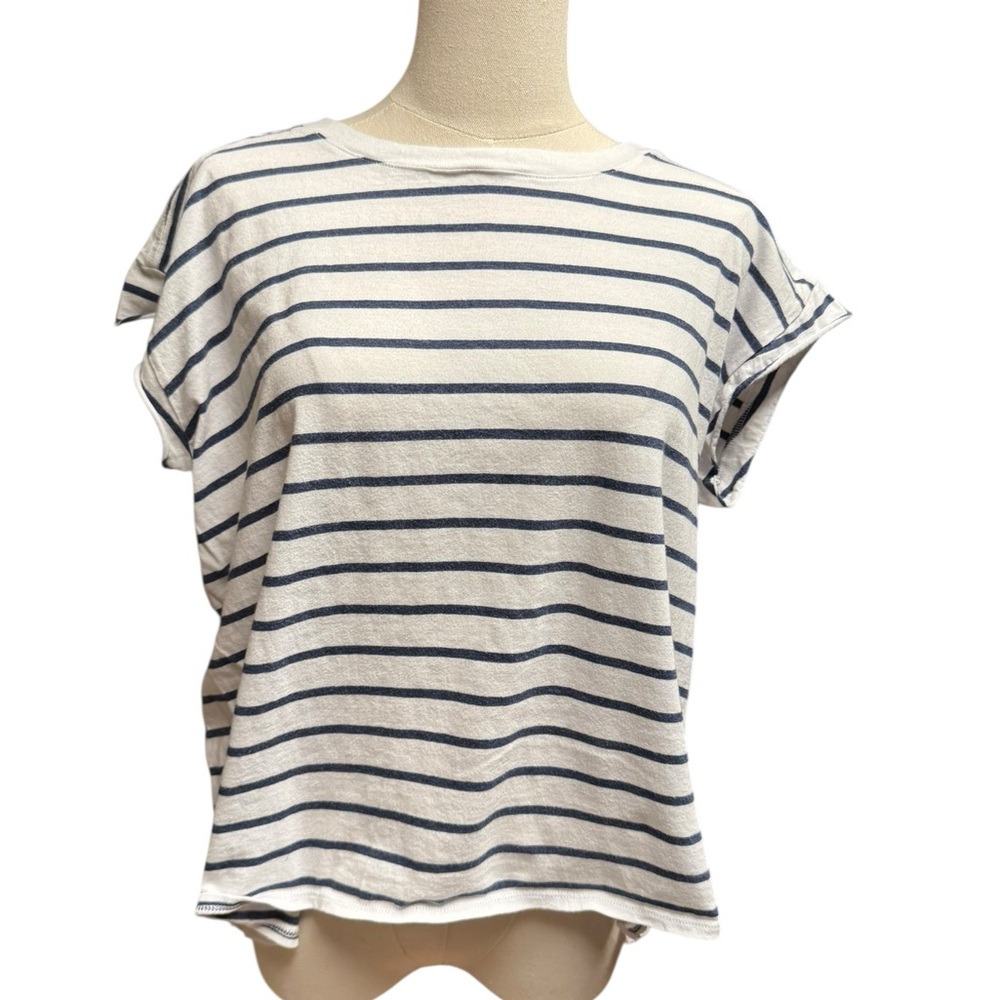 Calvin Klein Striped Navy and White Women's Top